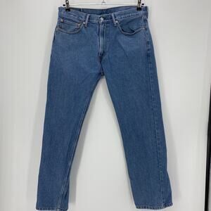 LEVI 505 Men's Sz 36 x 32 Regular Fit Blue Straight Leg Jeans